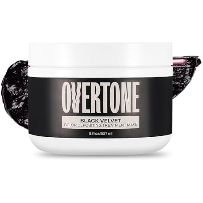 OVERTONE HAIRCARE COLOR DEPOSITING CONDITIONER, 8 OZ SEMI PERMANENT HAIR COLOR WITH SHEA BUTTER & COCONUT OIL, SAFE TEMPORARY HAIR COLOR DYE, VEGAN, CRUELTY-FREE, BLACK VELVET RICH BLACK - Image 2